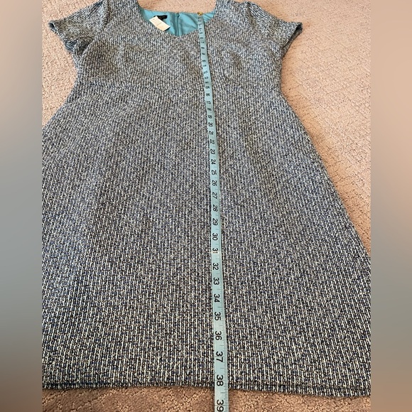 NWT Talbots Spring Tweed A-Line Dress, Blue, Short Sleeves, Knee Length, Sz 14 - Picture 9 of 15